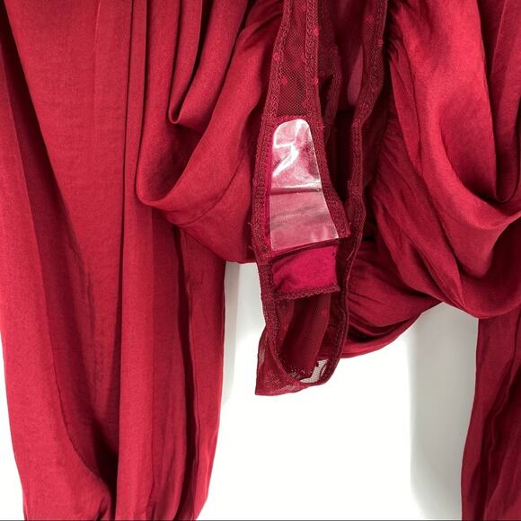 NEW Free People Another Round Bodysuit in Pomegranate Wine - Picture 9 of 14